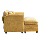 Canapé rembourré en chenille 76,77 avec 2 poufs