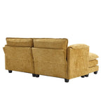 Canapé rembourré en chenille 76,77 avec 2 poufs