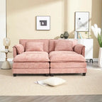 Canapé rembourré en chenille 76,77 avec 2 poufs