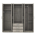 Armoire de rangement en bois à 6 portes avec 3 grands tiroirs pour chambre à coucher