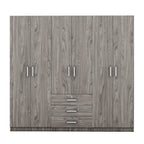Armoire de rangement en bois à 6 portes avec 3 grands tiroirs pour chambre à coucher