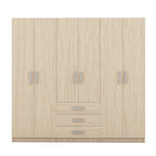 Armoire de rangement en bois à 6 portes avec 3 grands tiroirs pour chambre à coucher