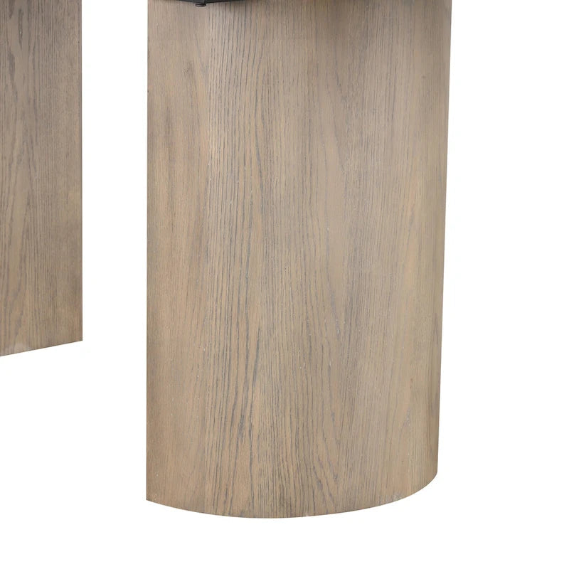 Table à manger extensible en bois de chêne moderne de 102 pouces