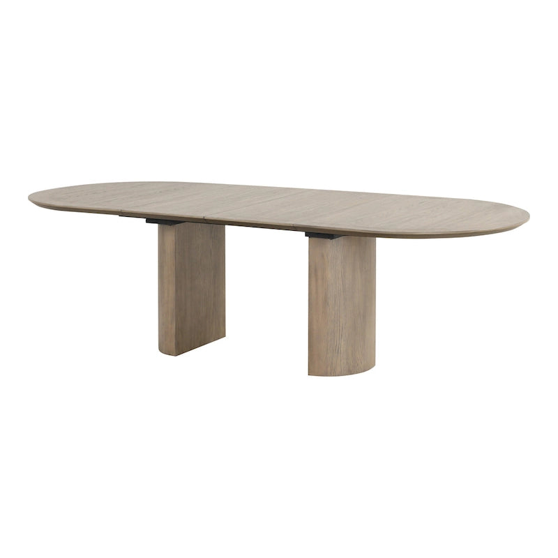 Table à manger extensible en bois de chêne moderne de 102 pouces