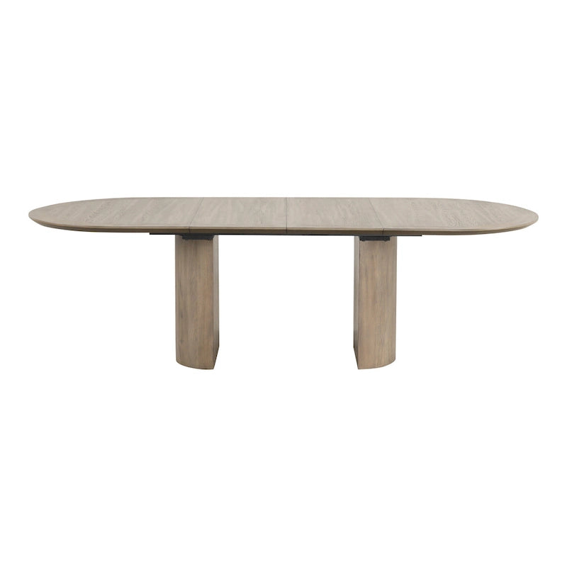 Table à manger extensible en bois de chêne moderne de 102 pouces
