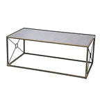 Table basse de transition en métal doré