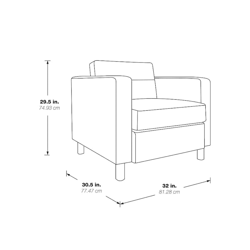Fauteuil d'appoint rembourré avec accoudoirs