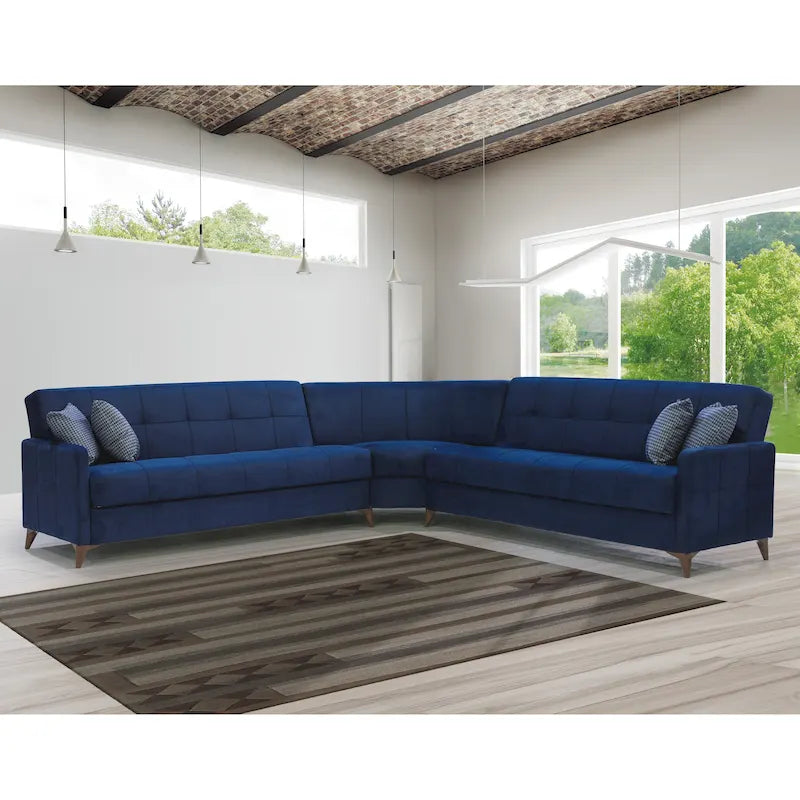 Canapé sectionnel convertible en tissu
