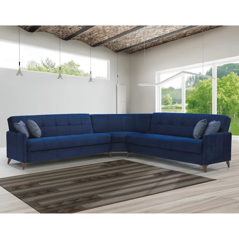 Canapé sectionnel convertible en tissu