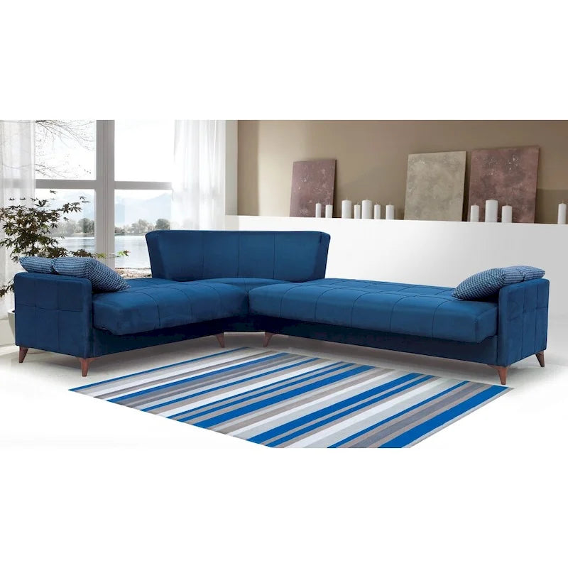 Canapé sectionnel convertible en tissu