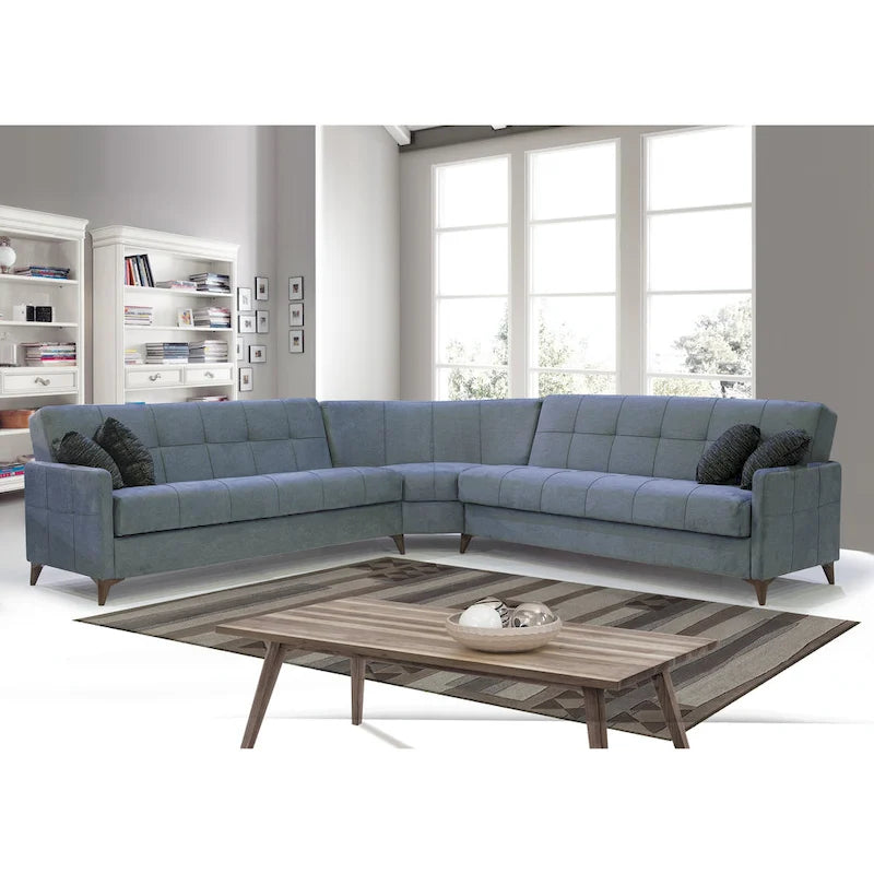 Canapé sectionnel convertible en tissu