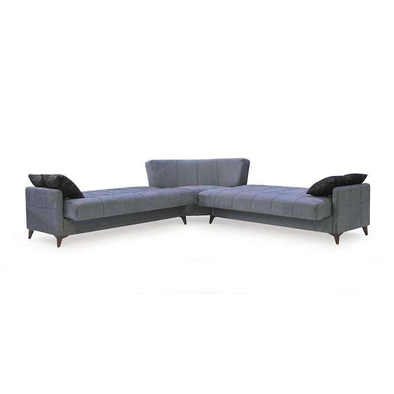 Canapé sectionnel convertible en tissu