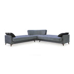 Canapé sectionnel convertible en tissu