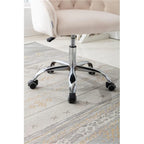 Chaise de bureau moderne en velours, réglable en hauteur, à dossier mi-haut avec pieds argentés