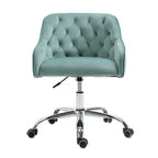 Chaise de bureau moderne en velours, réglable en hauteur, à dossier mi-haut avec pieds argentés