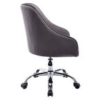 Chaise de bureau moderne en velours, réglable en hauteur, à dossier mi-haut avec pieds argentés