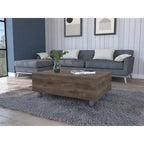 Table basse relevable avec compartiment de rangement caché