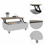 Table basse relevable avec compartiment de rangement caché