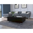 Table basse relevable avec compartiment de rangement caché