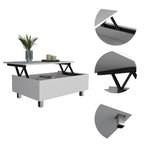Table basse relevable avec compartiment de rangement caché