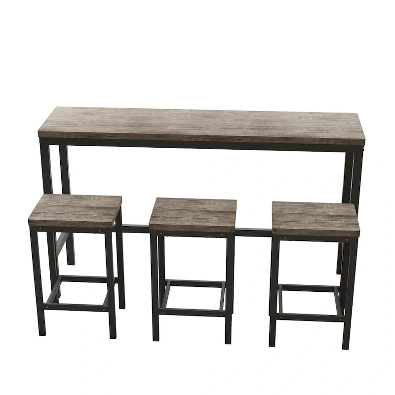 Ensemble table de bar et 3 tabourets