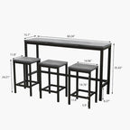 Ensemble table de bar et 3 tabourets