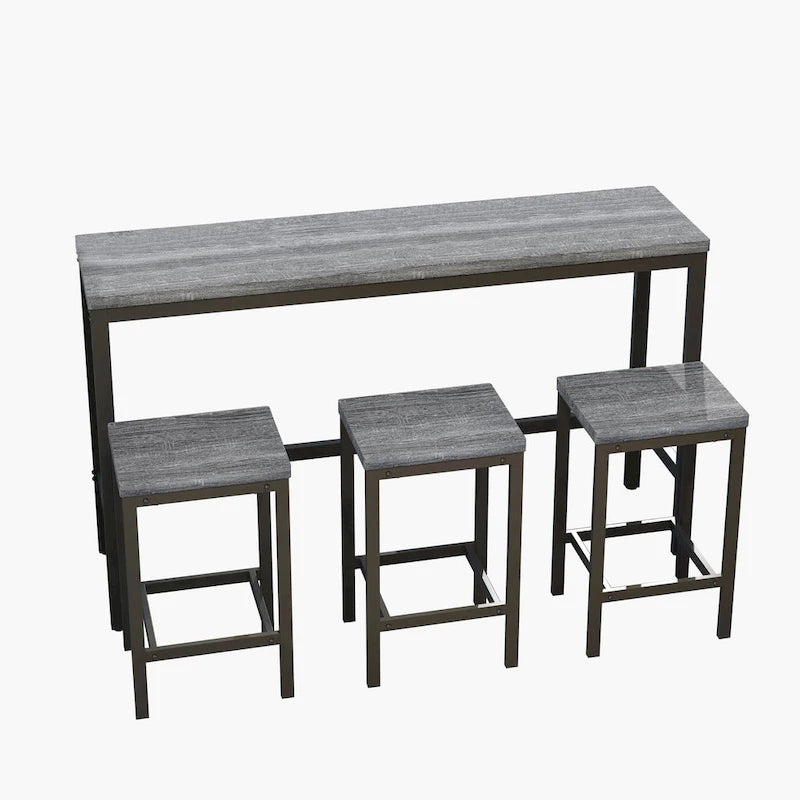 Ensemble table de bar et 3 tabourets