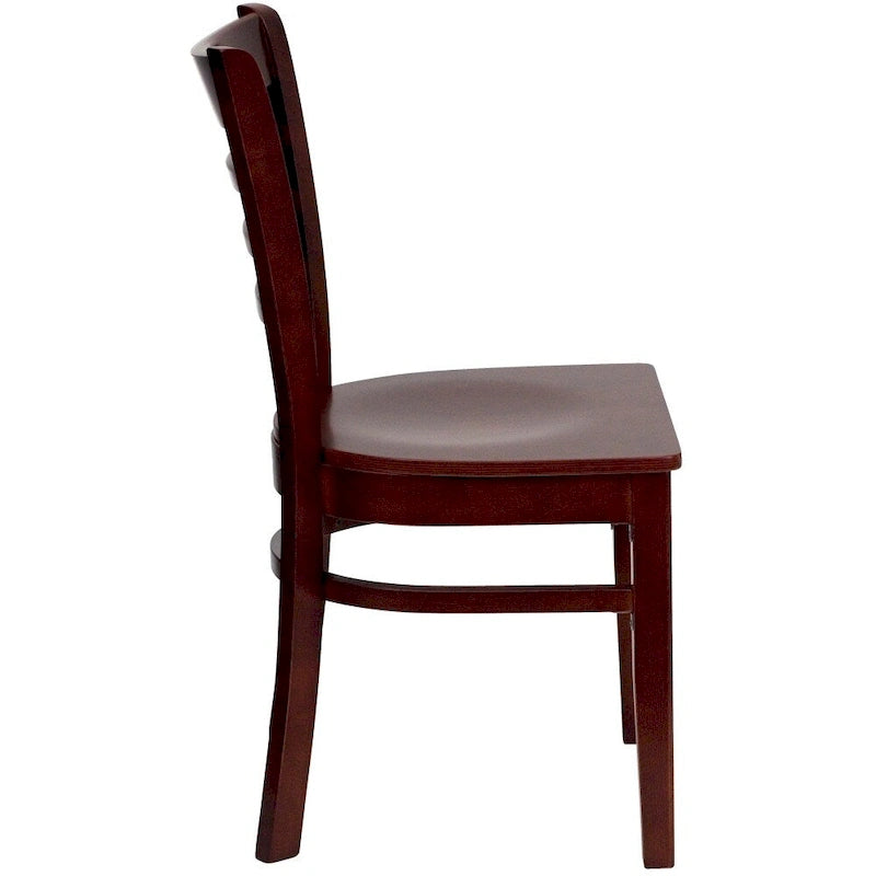 Chaise de restaurant à lattes en bois (lot de 2)