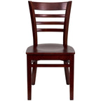 Chaise de restaurant à lattes en bois (lot de 2)