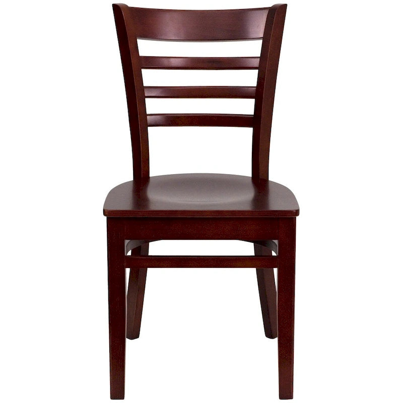 Chaise de restaurant à lattes en bois (lot de 2)