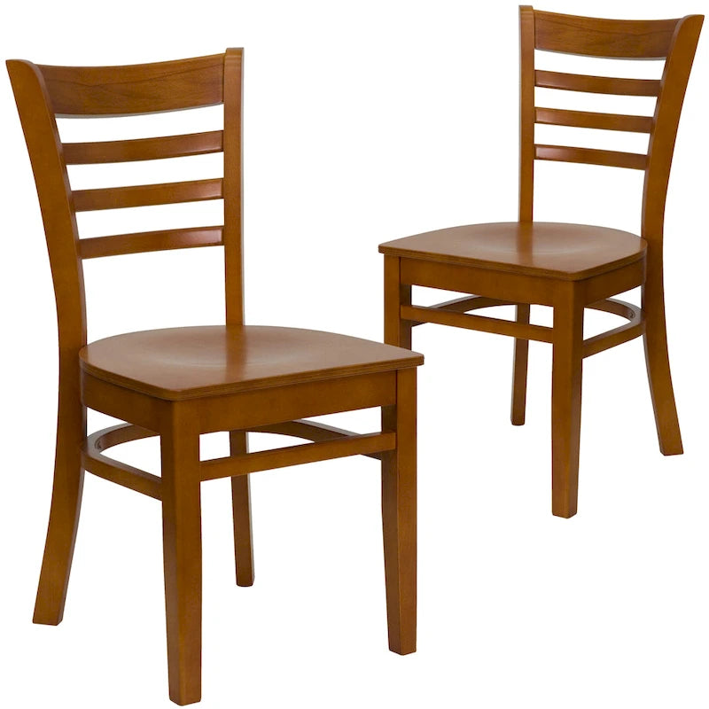 Chaise de restaurant à lattes en bois (lot de 2)