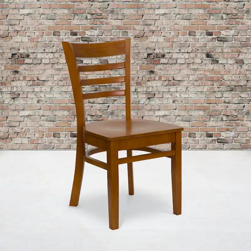 Chaise de restaurant à lattes en bois (lot de 2)