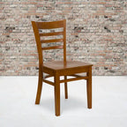 Chaise de restaurant à lattes en bois (lot de 2)