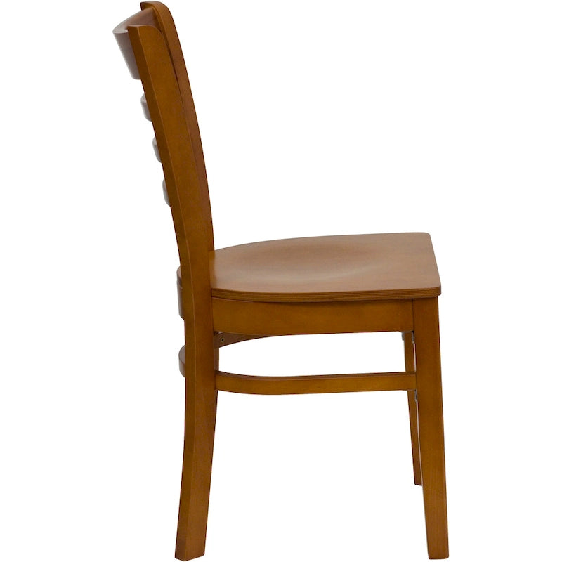 Chaise de restaurant à lattes en bois (lot de 2)