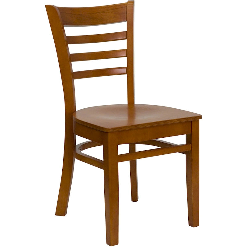 Chaise de restaurant à lattes en bois (lot de 2)