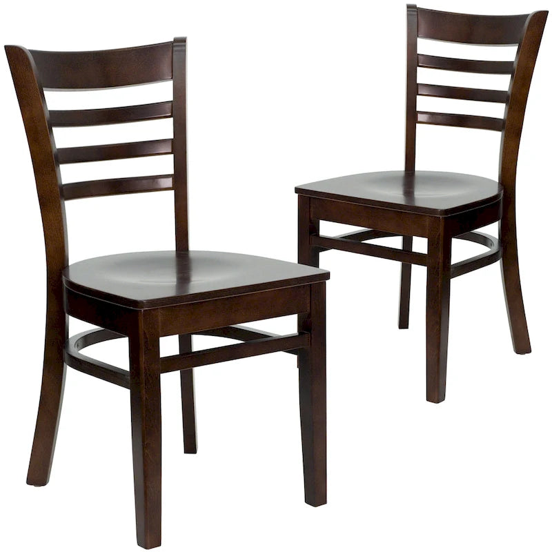 Chaise de restaurant à lattes en bois (lot de 2)