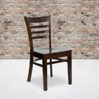 Chaise de restaurant à lattes en bois (lot de 2)