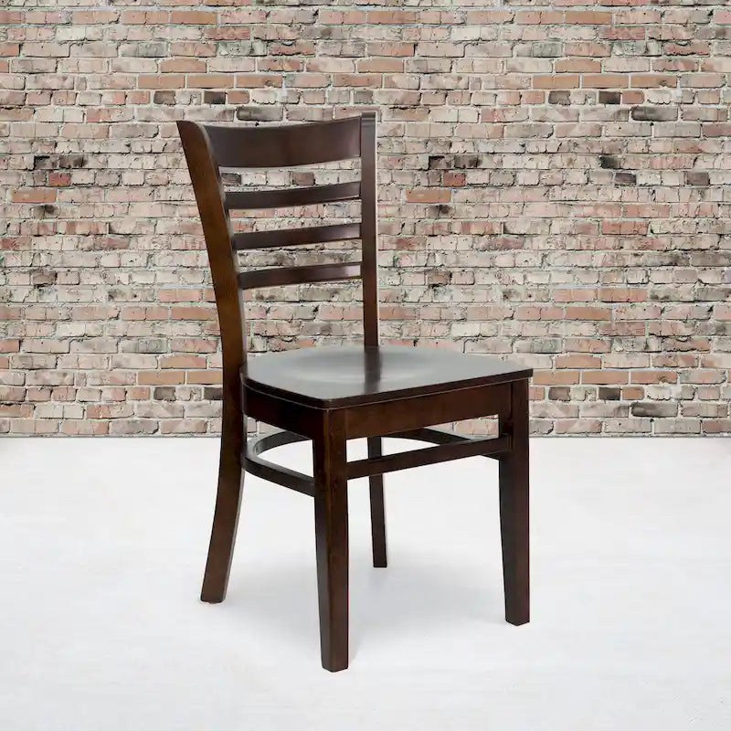 Chaise de restaurant à lattes en bois (lot de 2)