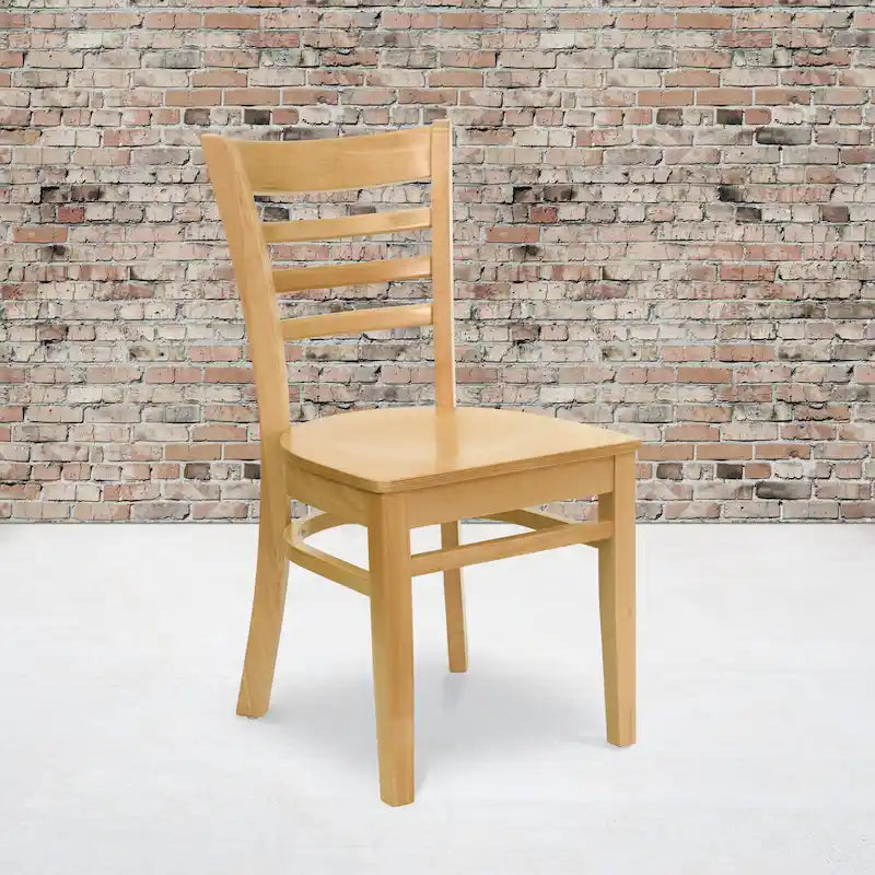 Chaise de restaurant à lattes en bois (lot de 2)