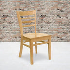 Chaise de restaurant à lattes en bois (lot de 2)