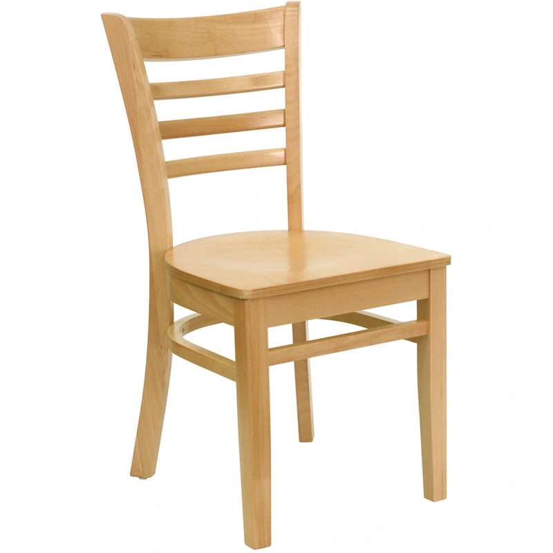 Chaise de restaurant à lattes en bois (lot de 2)