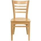 Chaise de restaurant à lattes en bois (lot de 2)