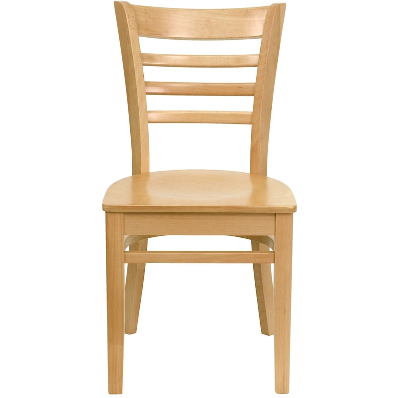 Chaise de restaurant à lattes en bois (lot de 2)