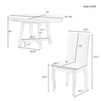 Ensemble de salle à manger 5 pièces extensible avec chaises rembourrées