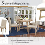 Ensemble de salle à manger 5 pièces extensible avec chaises rembourrées