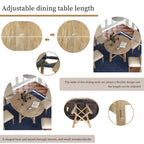 Ensemble de salle à manger 5 pièces extensible avec chaises rembourrées