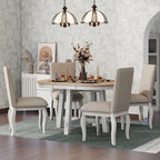 Ensemble de salle à manger 5 pièces extensible avec chaises rembourrées