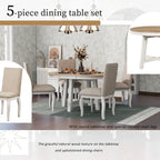 Ensemble de salle à manger 5 pièces extensible avec chaises rembourrées