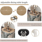 Ensemble de salle à manger 5 pièces extensible avec chaises rembourrées