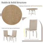 Ensemble de salle à manger 5 pièces extensible avec chaises rembourrées
